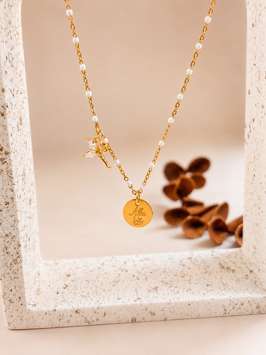 Collier gravé enfant chaîne résine | Axel