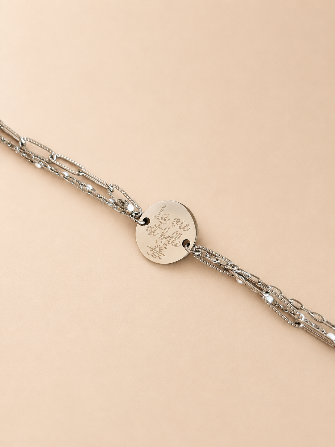 Bracelet personnalisé femme multi rangs argent – Agathe