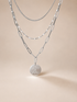     Collier Eva triple rang en acier inoxydable argent avec médaille ronde personnalisée de 18 mm