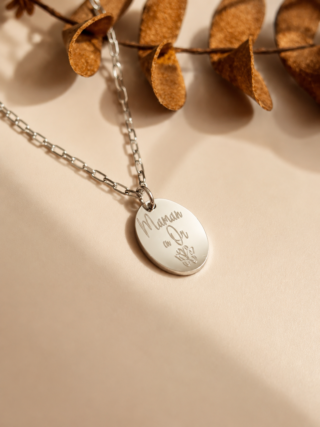 Collier personnalisé femme argent à graver – Emma