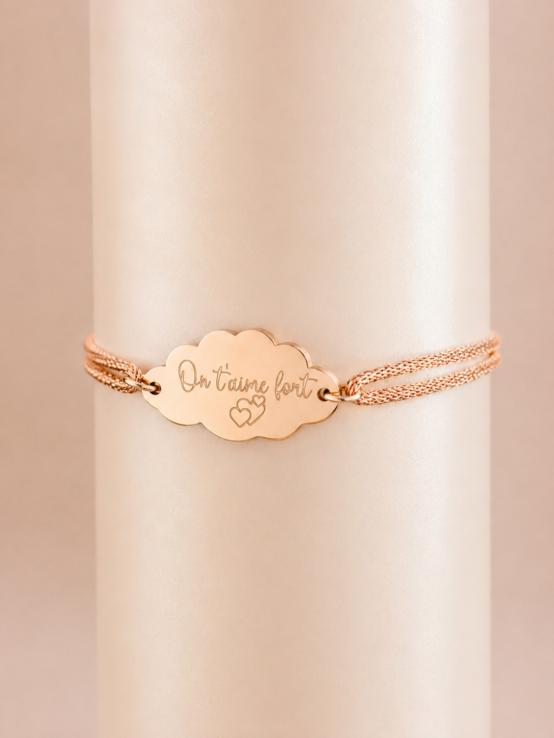 Bracelet personnalisé enfant nuage cordon pailleté – Marie