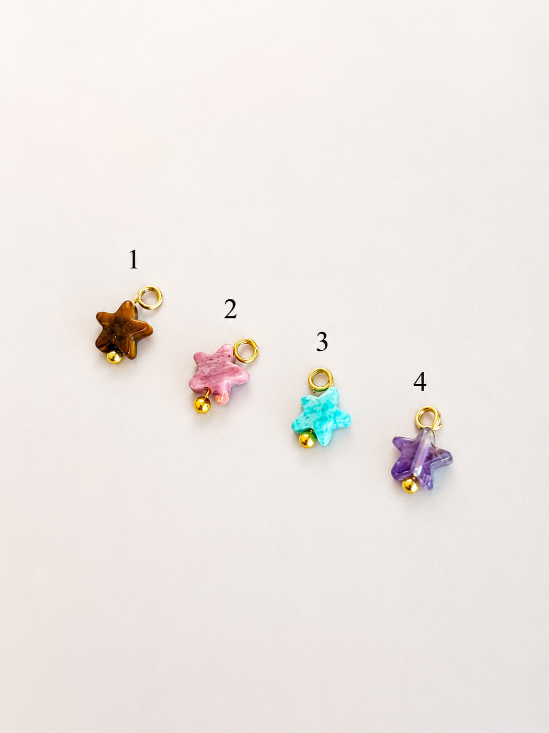 Charms étoiles en pierres naturelles 6mm