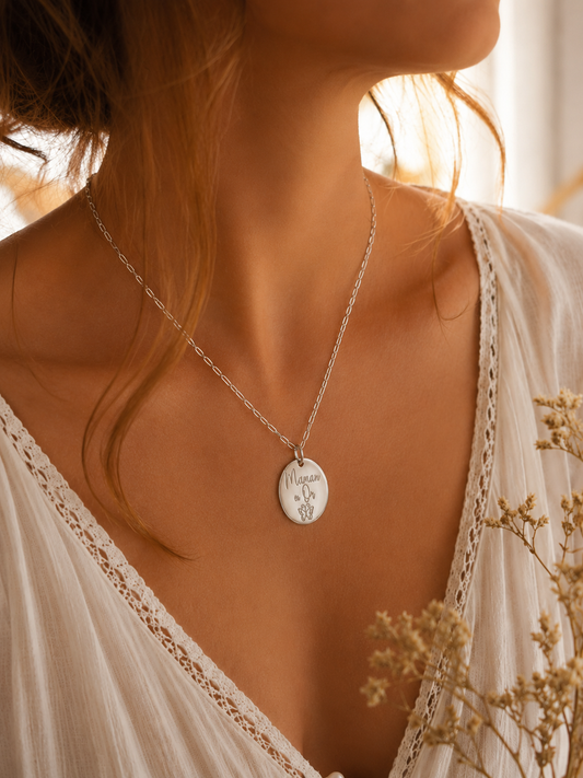 Collier personnalisé femme argent à graver – Emma