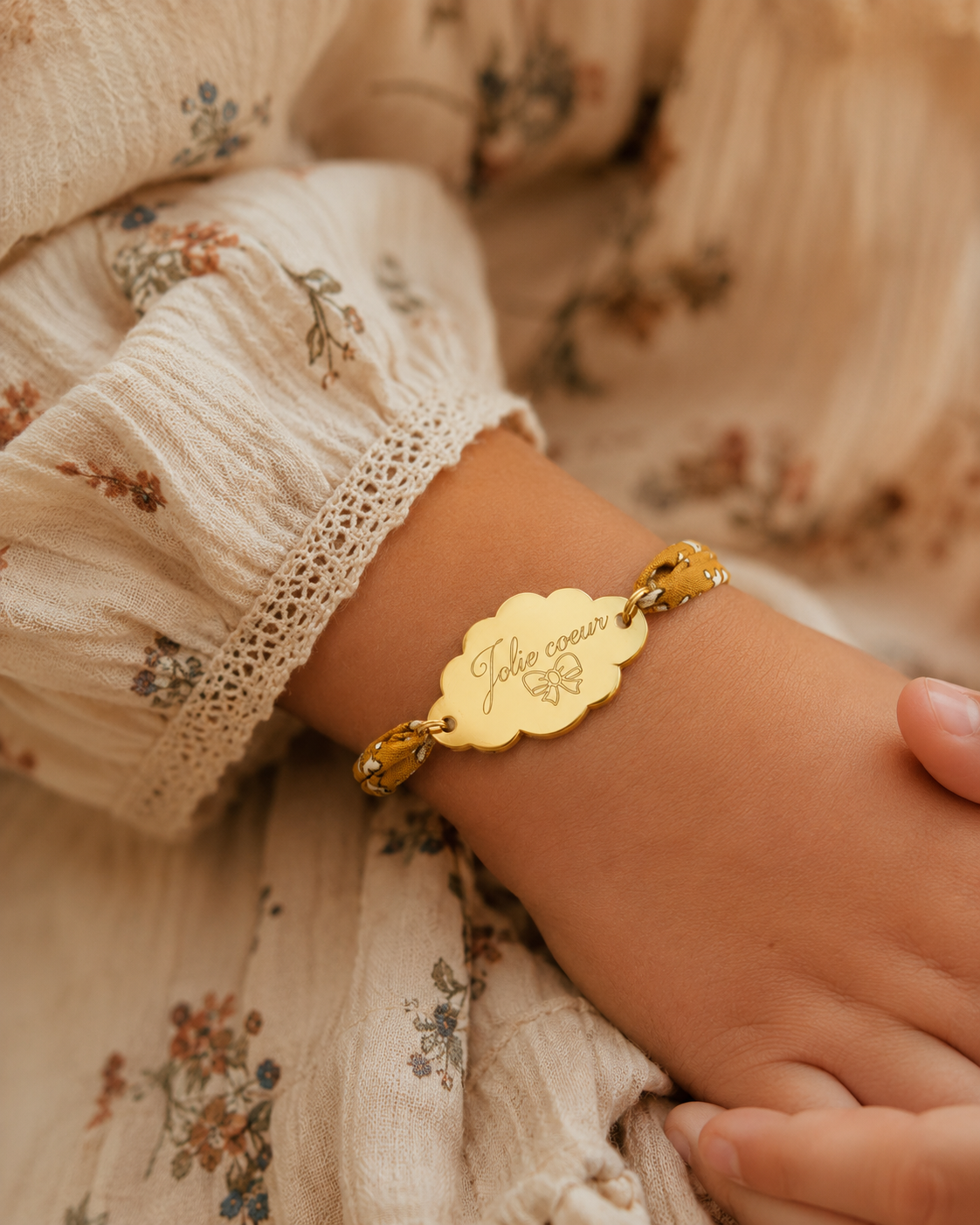 Bracelet Liberty personnalisé enfant nuage doré – Alia