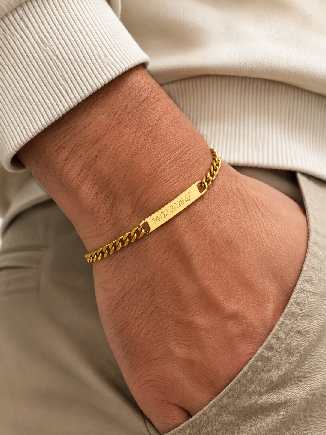 Gourmette Homme Or Personnalisée à Graver – Lucas