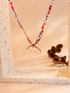Collier Liberty personnalisé enfant Emy avec médaillon nuage or rose.