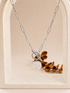 Collier personnalisé femme Stella chaîne trombone diamantée.