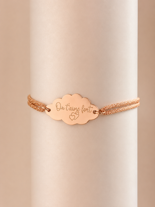 Bracelet personnalisé enfant nuage cordon pailleté – Marie