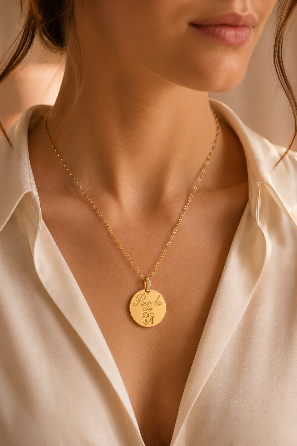 Collier gravé personnalisé, idée cadeau femme.