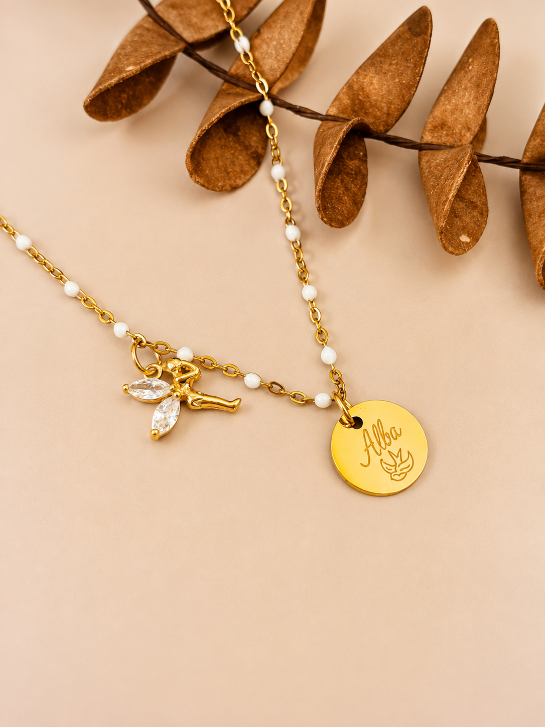 Collier gravé enfant chaîne résine | Axel