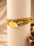 Bracelet Liberty triple tour personnalisé femme Romane avec médaillon nuage or.