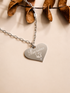     Collier cœur personnalisé femme avec chaîne trombone en acier inoxydable finition argent.