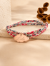 Bracelet Liberty triple tour personnalisé femme Marion avec médaillon nuage or rose.