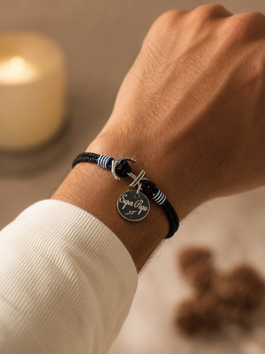 Bracelet personnalisé homme cordon marin argent – Malo