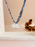Collier Liberty personnalisé enfant Zoé avec médaillon nuage argent.