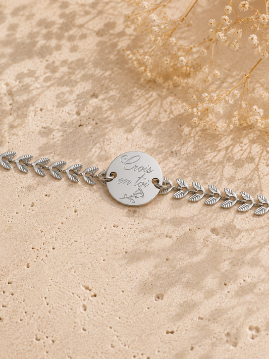     Bracelet personnalisé femme chaîne épi argent