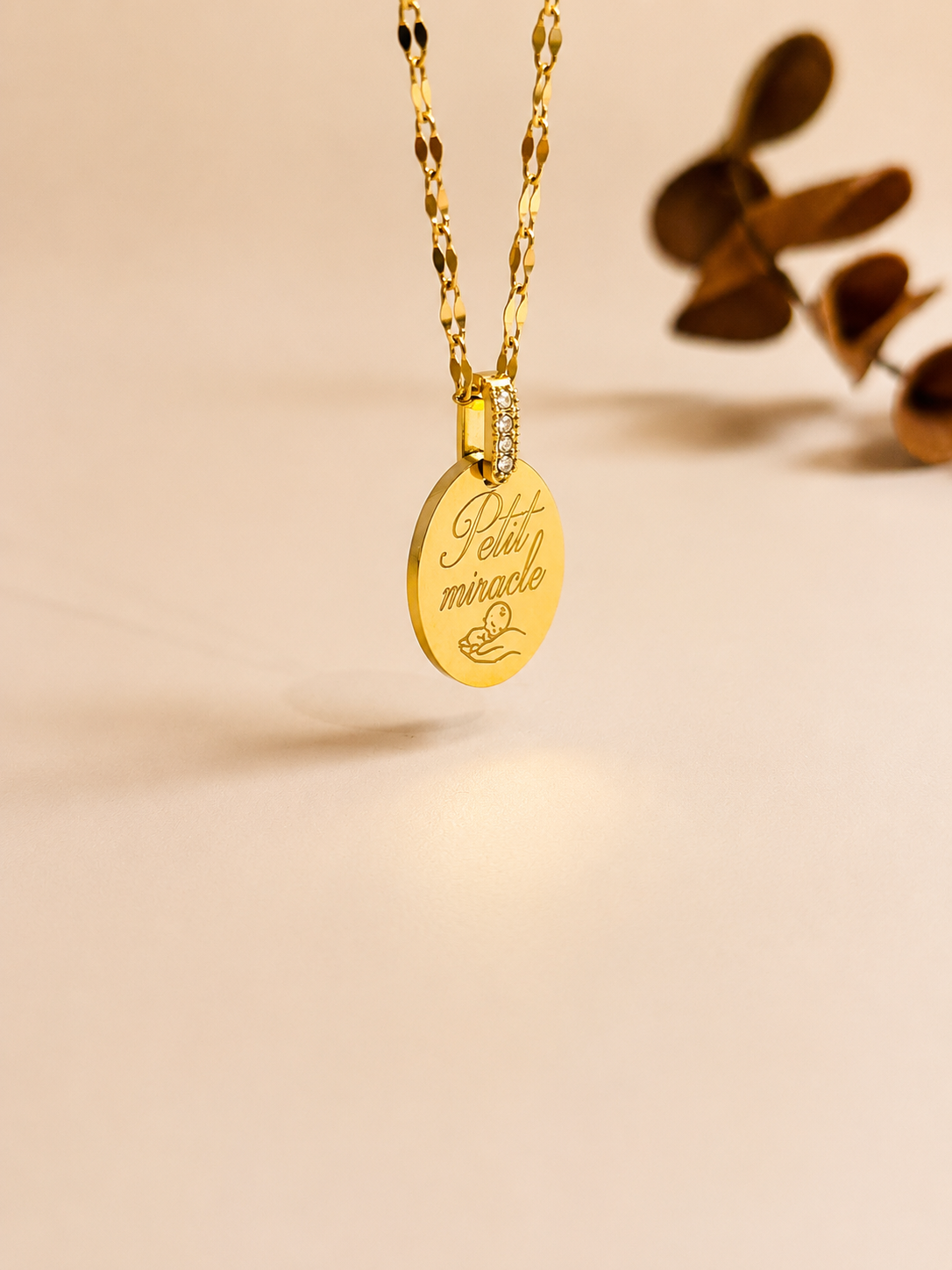 Collier femme personnalisé à graver - Médaille ovale | Louise