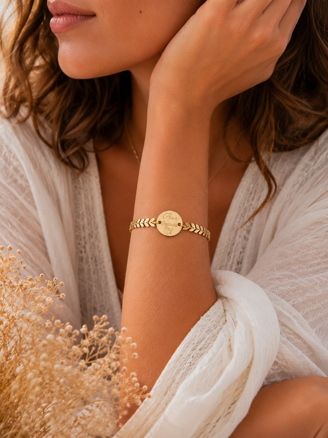     Bracelet Gravéa Paris chaîne épi dorée