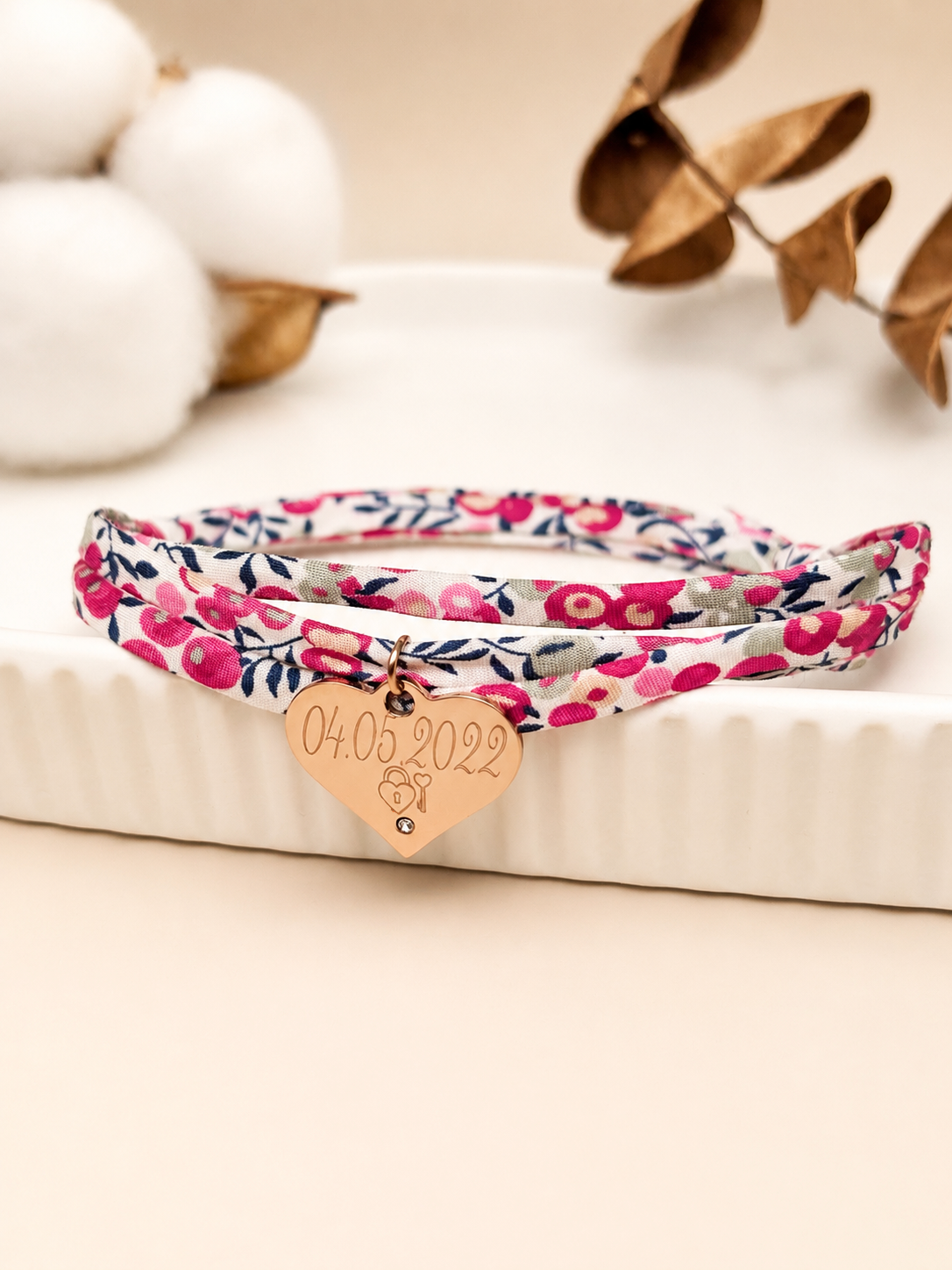 Bracelet Liberty personnalisé femme cœur – Élina